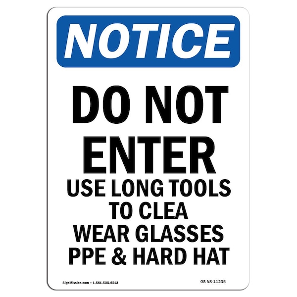 Signmission OSHA, 18" H, 12" W, Peel & Stick Wall Graphic, 12" W, 18" H, Portrait, OS-NS-RD-1218-V-10720 OS-NS-RD-1218-V-10720 - main